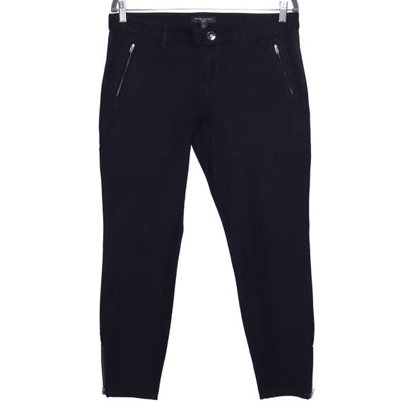 BANANA REPUBLIC Sloan Fit Zip Pant Black Cotton Blend Stretch Women's 10 - Picture 1 of 11